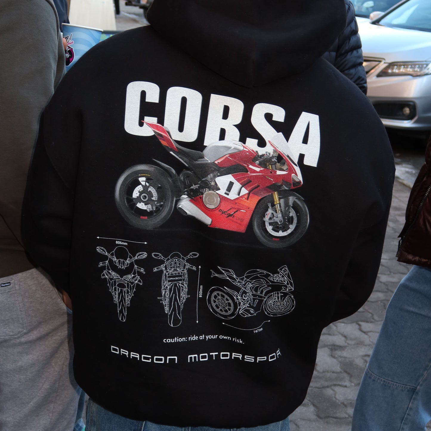 "Corsa" Motorcycle Blueprint Hoodie