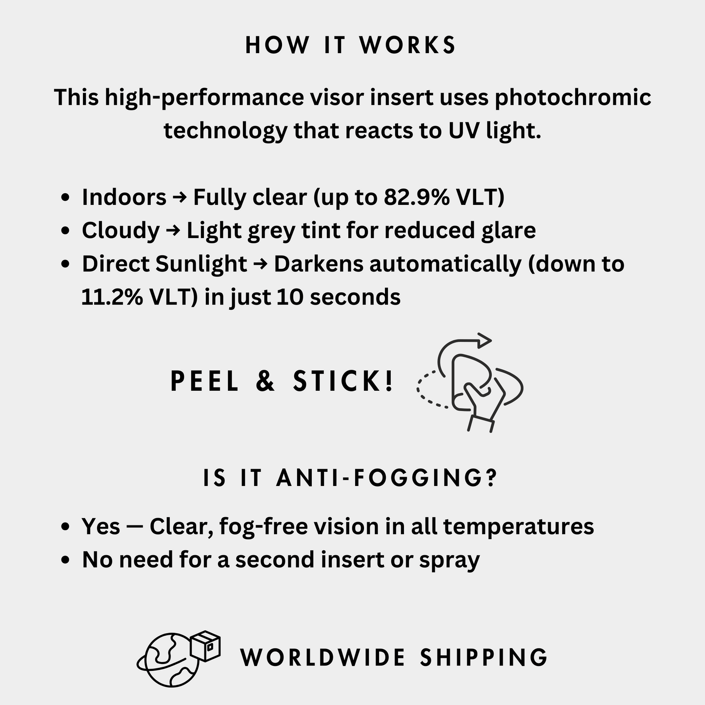 Universal Photochromic Anti-Fog Film