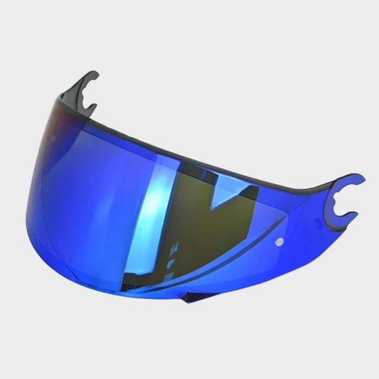 A blue tinted visor for a motorcycle helmet, designed to fit the Shark D-Skwal 2 Spartan Carbon model.