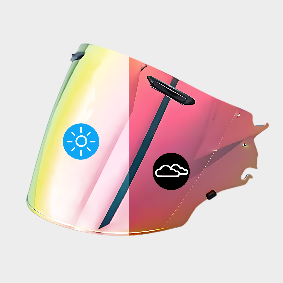 Red photochromic visor for arai vas-z helmets