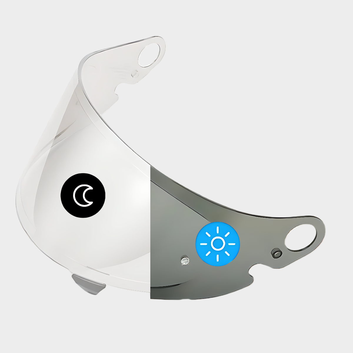 A photochromic visor for SHOEI Glamster motorcycle helmet