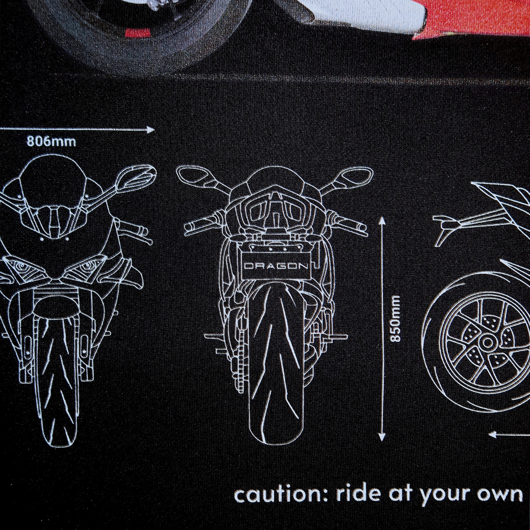 "Corsa" Motorcycle Blueprint Hoodie
