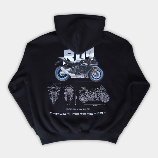 "Track Mode" Motorcycle Blueprint Hoodie