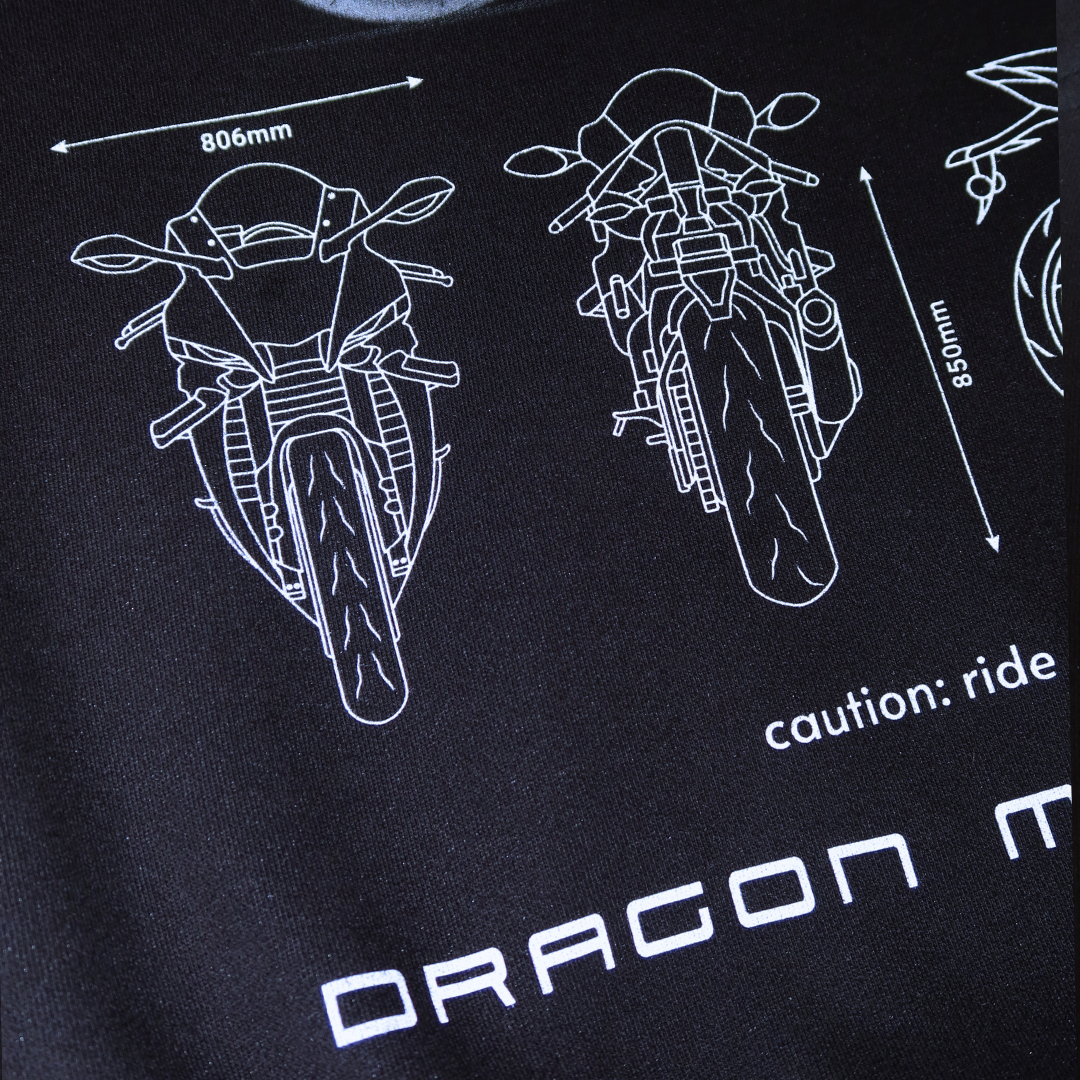 "Track Mode" Motorcycle Blueprint Hoodie
