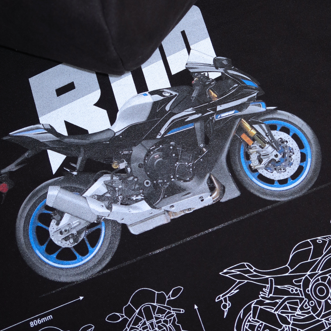 "Track Mode" Motorcycle Blueprint Hoodie