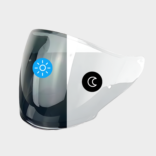 An aftermarket photochromic visor for shoei j cruise motorcycle helmets