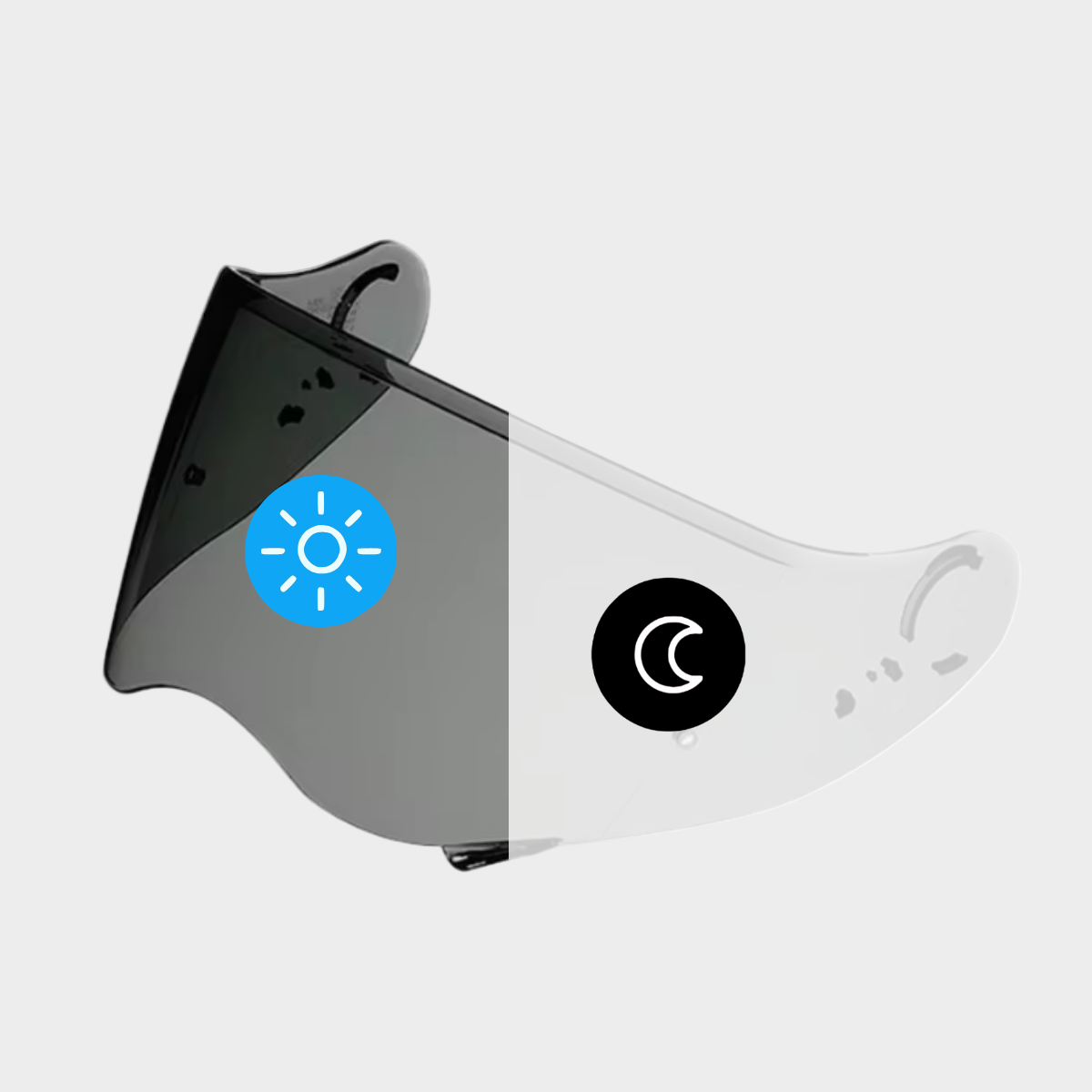 An aftermarket photochromic visor for SHOEI CNS-2 ADV Hornet helmet