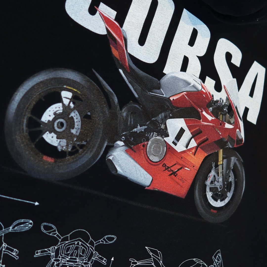 "Corsa" Motorcycle Blueprint Hoodie